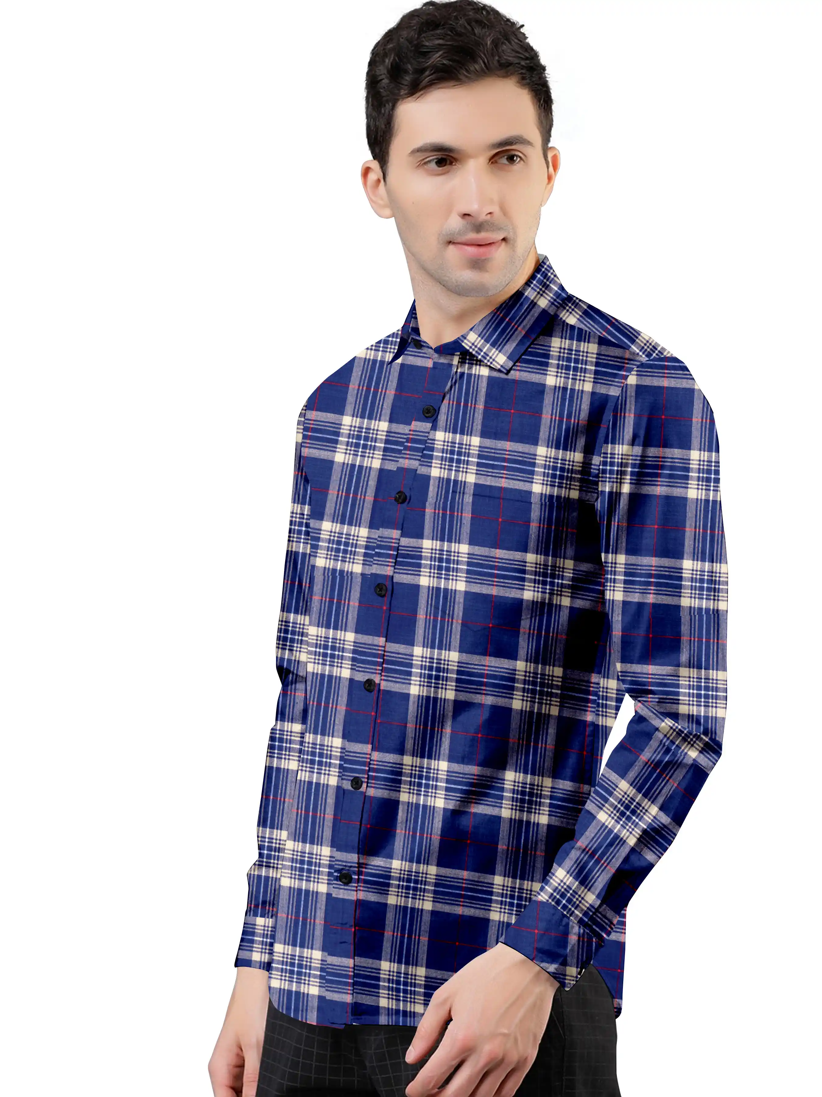 Casual Shirt Check Blue