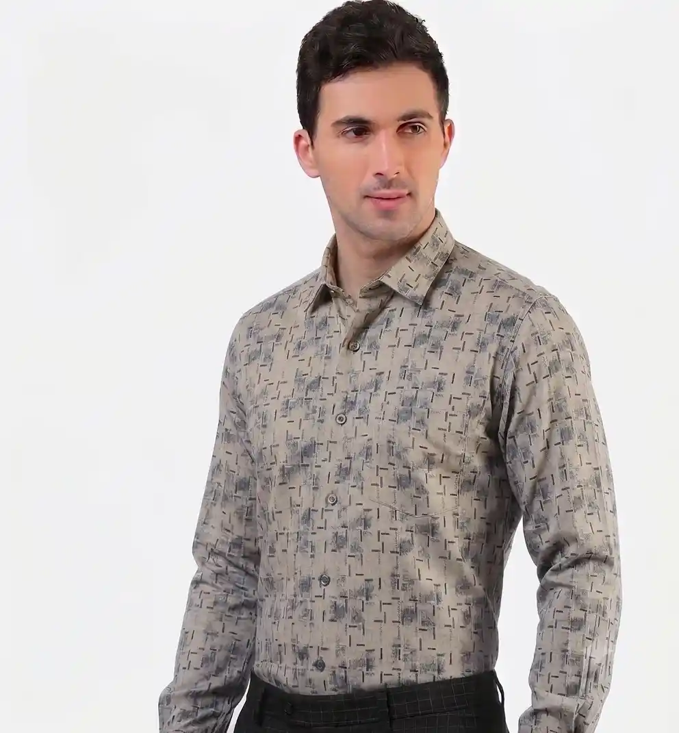 Sandstone Abstract Print Shirt