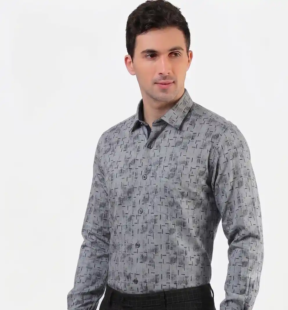 Graphite Abstract Print Shirt
